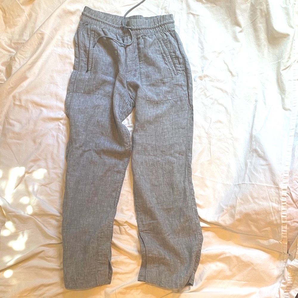 Athleta Retreat Linen pants light grey